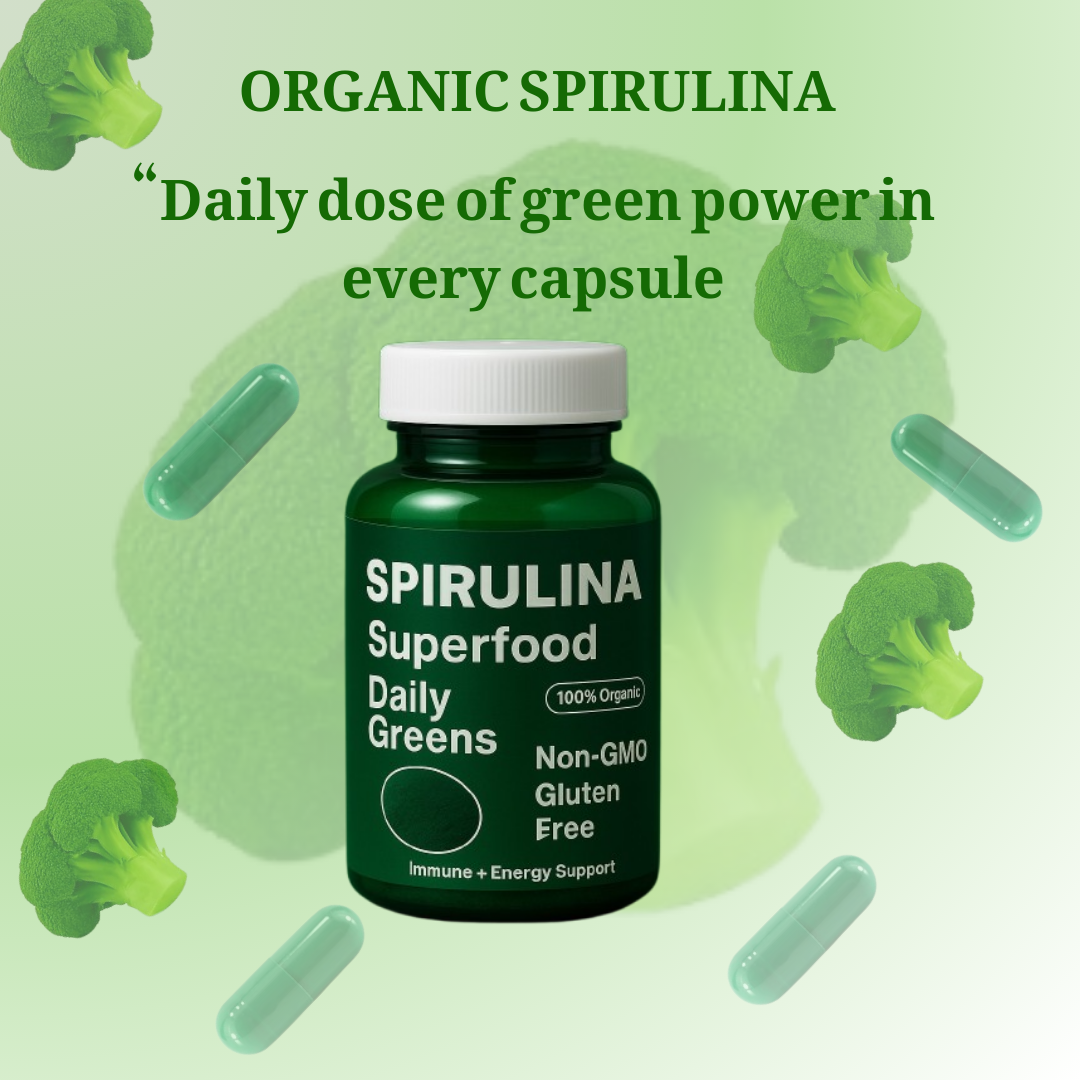 Organic Spirulina Powder – 100% Pure, Nutrient-Rich Superfood